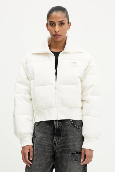 Tommy Jeans kurtka kolor beżowy zimowa oversize DW0DW21659