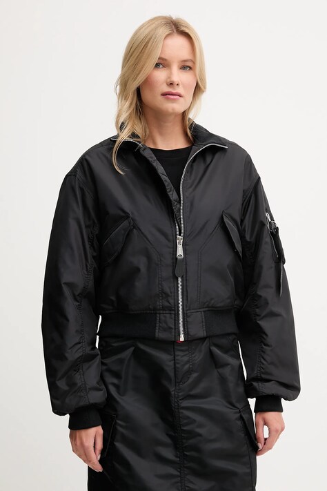 Alpha Industries kurtka bomber kolor czarny przejściowa 258010.03