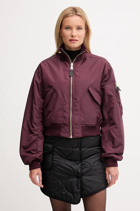Alpha Industries kurtka bomber kolor bordowy zimowa 258010.608