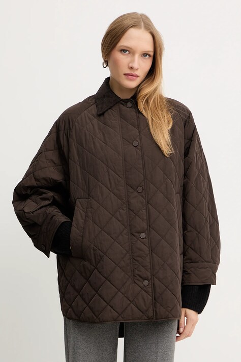 Weekend Max Mara geacă PEPATO culoarea maro, de tranzitie, oversize, 2525496102600