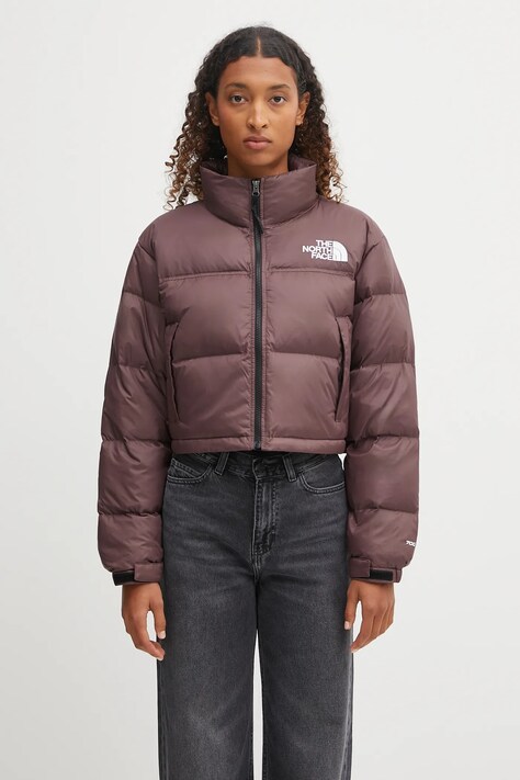 The North Face geacă de puf Nuptse culoarea maro, de iarna, NF0A5GGEBQ71