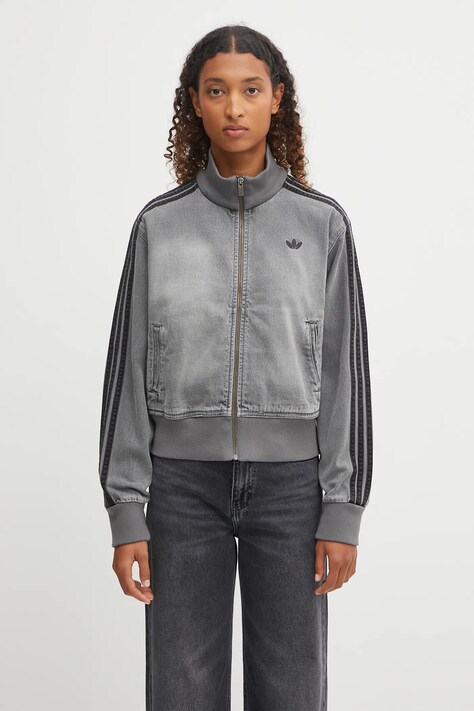 Bomber bunda adidas Originals Denim Tt šedá barva, přechodná, JY2564