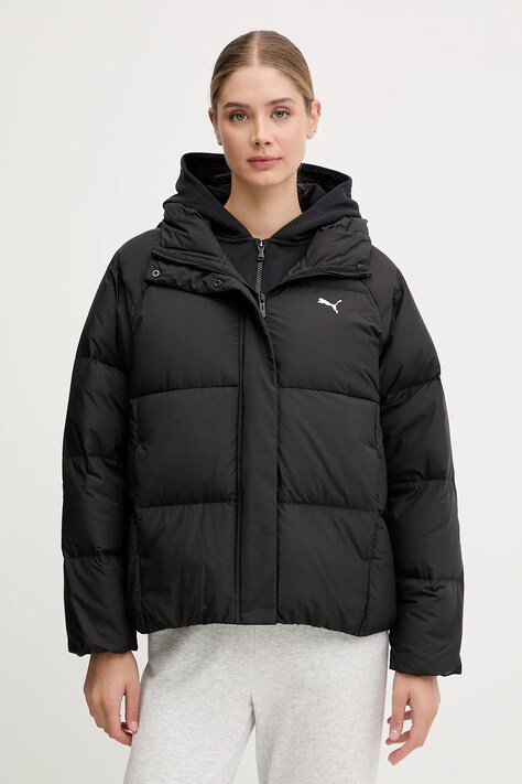 Péřová bunda Puma černá barva, zimní, 688392