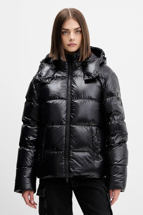 Péřová bunda MOOSE KNUCKLES černá barva, M35MJ144S