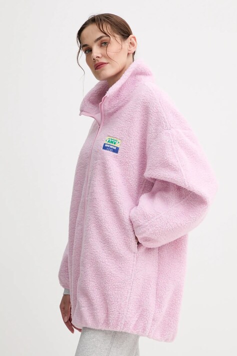 American Vintage флісова кофта жіноча — AW25-KUD0JJ, рожевий — фото 4