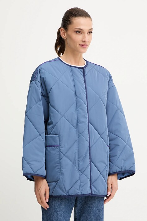 Bunda American Vintage modrá barva, přechodná, oversize, VOW16A