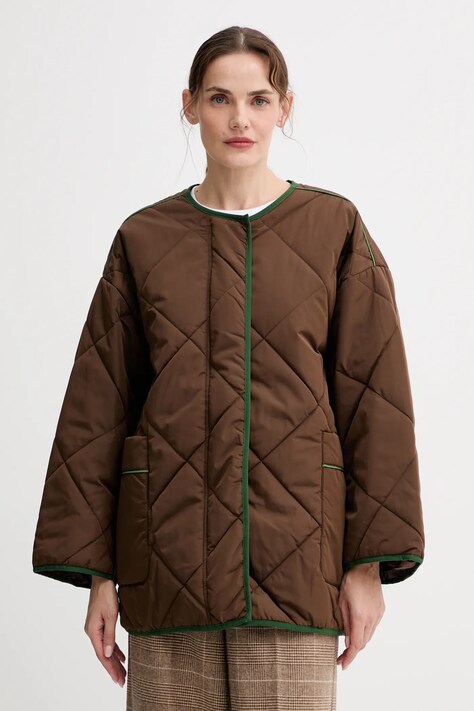 American Vintage geacă culoarea maro, de tranziție, oversize, VOW16A