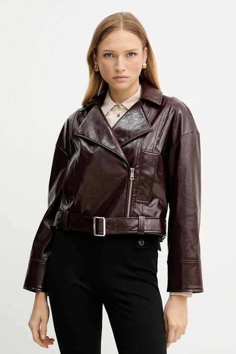 Bunda Liu Jo fialová barva, přechodná, UF5231.E1038