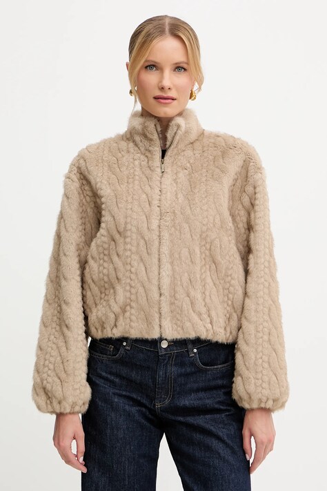 Ermanno Scervino kurtka kolor beżowy przejściowa oversize 57TD030E93