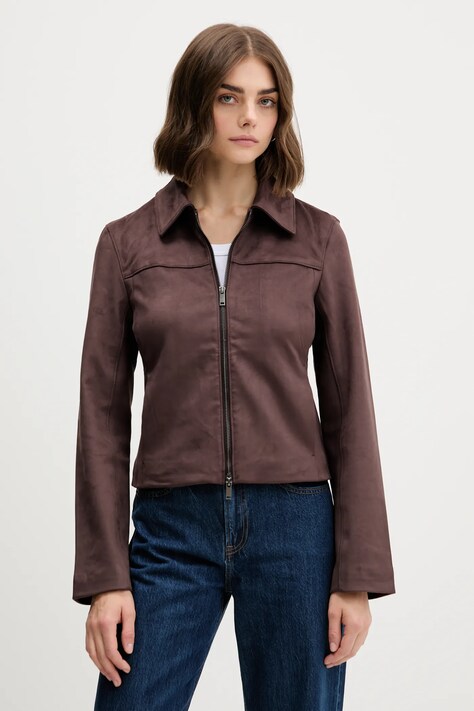 Abercrombie & Fitch kurtka kolor brązowy przejściowa KI144-5058-420