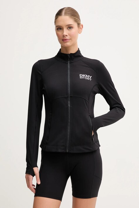 Dkny bluza damska kolor czarny z aplikacją DP5J9616