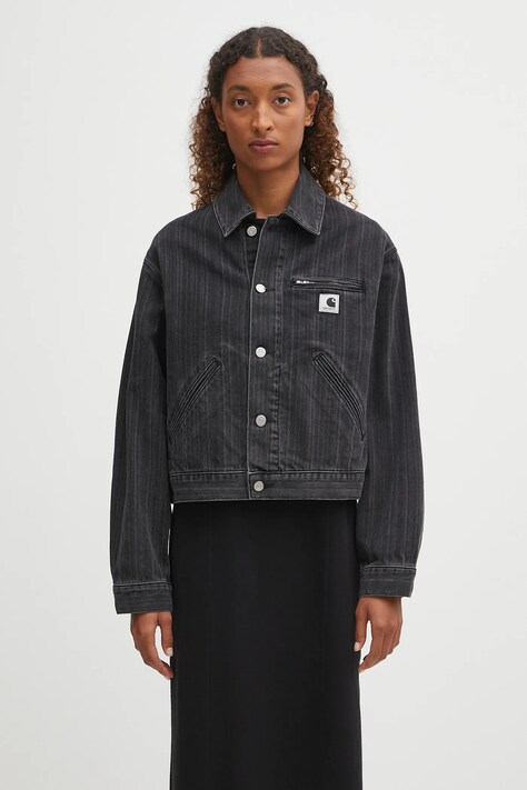 Carhartt WIP kurtka jeansowa W' Rylan kolor czarny przejściowa oversize I035571.32I06