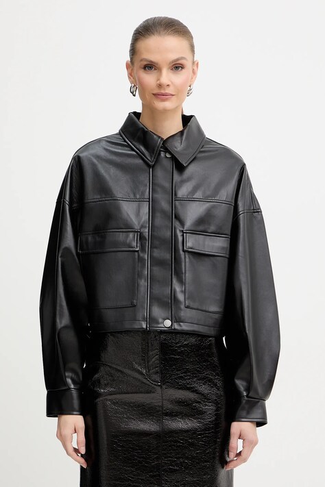 Guess kurtka FLAMINIA kolor czarny przejściowa oversize W5BL87 WF8P0