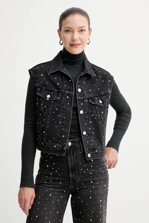 Levi's kamizelka kolor czarny przejściowy 001W2