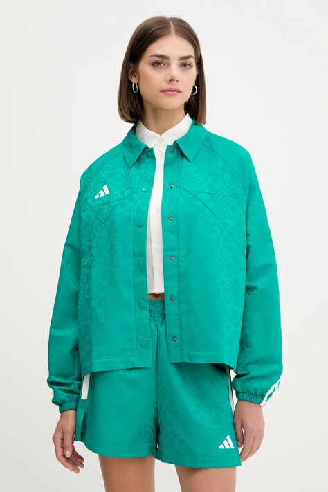 adidas kurtka House of Tiro kolor zielony przejściowa JL9204