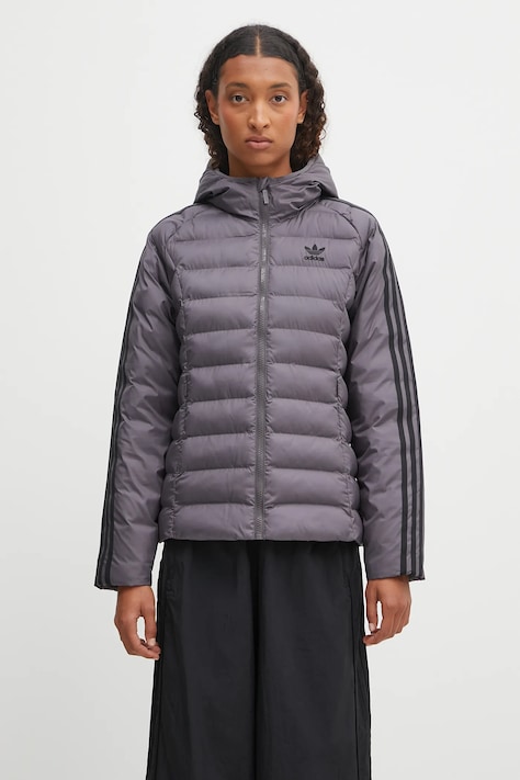 Μπουφάν adidas Originals Slim Jacket χρώμα: γκρι, JX2938