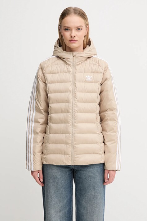 Bunda adidas Originals Slim Jacket béžová farba, prechodná, JX2940