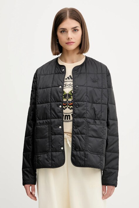 Μπουφάν adidas Originals Quilted Liner χρώμα: μαύρο, JX8823