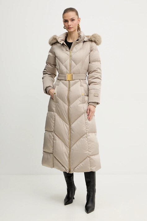 Μπουφάν με επένδυση από πούπουλα Marciano Guess ELLY χρώμα: μπεζ, 5BGL39 7374A