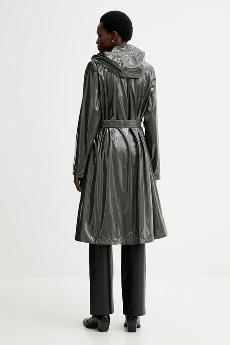Rains kurtka 12040 A-Line Longer W Jacket kolor zielony przejściowa 12040