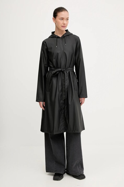 Яке Rains 12040 A-Line Longer W Jacket в черно преходен модел 12040