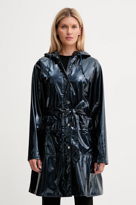 Bunda Rains 18130 Curve Long Jacket modrá barva, přechodná, 18130