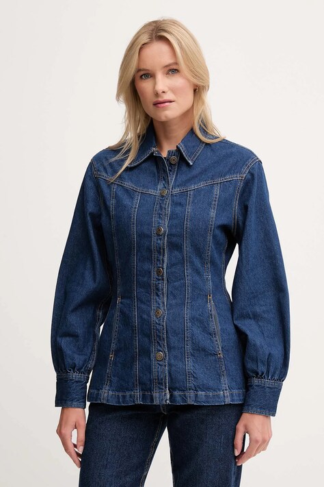 Pepe Jeans kurtka jeansowa kolor niebieski przejściowa PL4024328