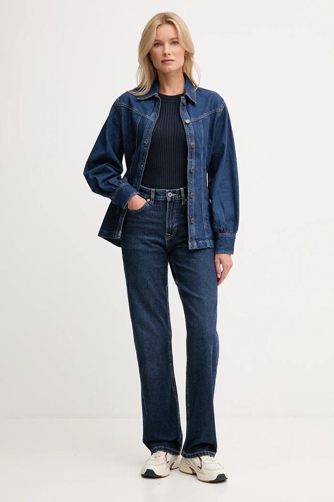 Pepe Jeans kurtka jeansowa kolor niebieski przejściowa PL4024328