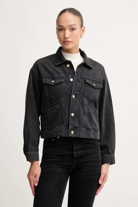 Джинсовая куртка Pepe Jeans цвет чёрный демисезонная oversize PL40243329W0