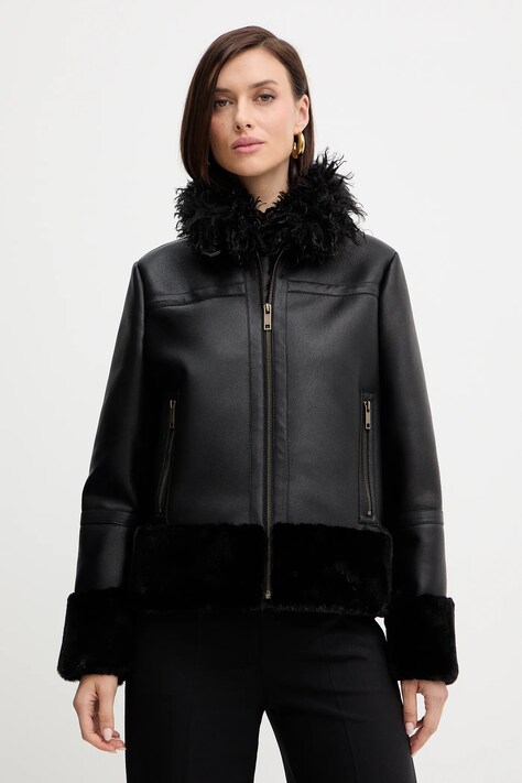 Twinset geacă culoarea negru, de tranzitie, 252TP2410