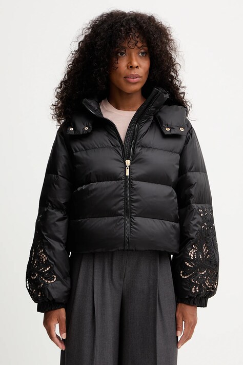 Twinset kurtka puchowa kolor czarny zimowa 252TP2431