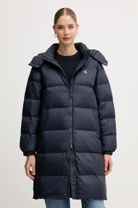 Calvin Klein Jeans kurtka puchowa kolor granatowy zimowa LV047D502G