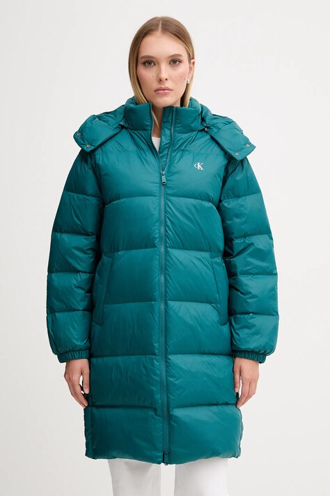 Пухова куртка Calvin Klein Jeans колір бірюзовий зимова LV047D502G