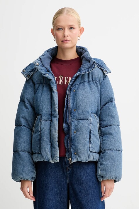 Levi's kurtka puchowa kolor niebieski zimowa 003MD