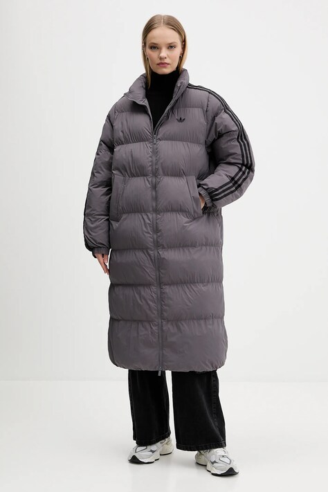 adidas Originals kurtka Long Puffer kolor fioletowy zimowa JX2952