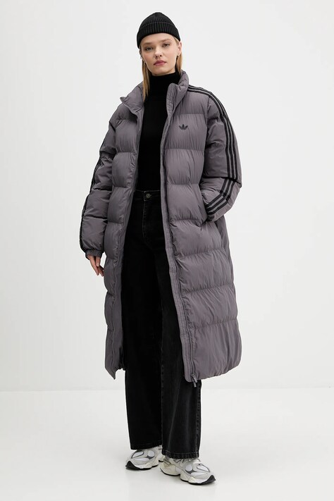 adidas Originals kurtka Long Puffer kolor fioletowy zimowa JX2952