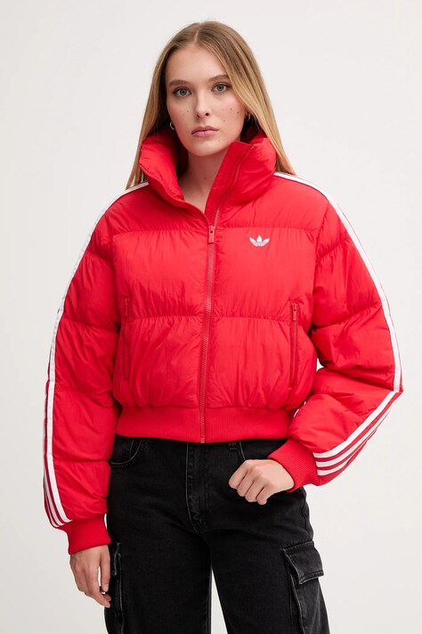 adidas Originals geacă Cropped Puffer culoarea rosu, de tranzitie, JX2966