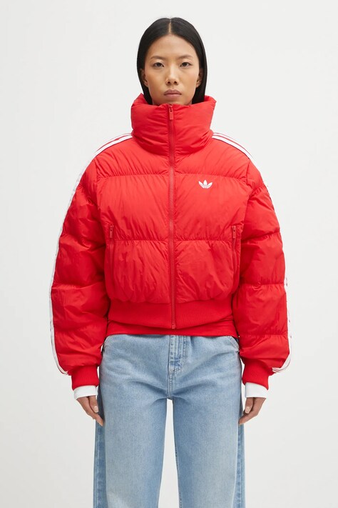 adidas Originals jacket Cropped Puffer red color JX2966