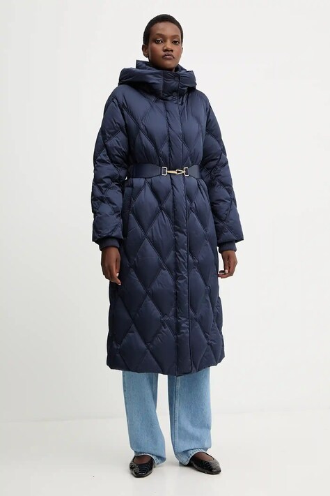 Luisa Spagnoli geacă de puf culoarea bleumarin, de tranziție, 542440