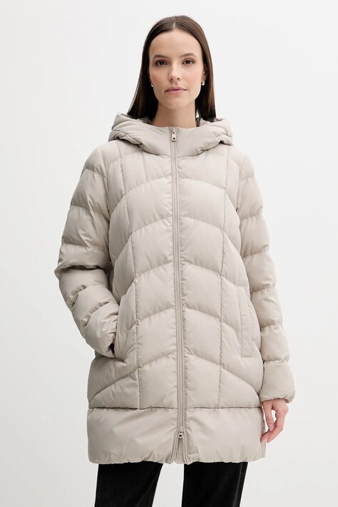 Geox kurtka ANYLLA kolor beżowy zimowa oversize W4628Q T3144