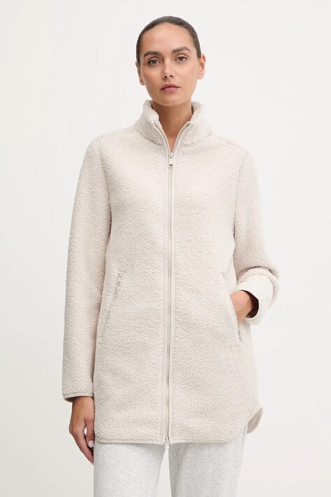 Fleecová mikina Jack Wolfskin HIGH CURL béžová farba, jednofarebná, A65074