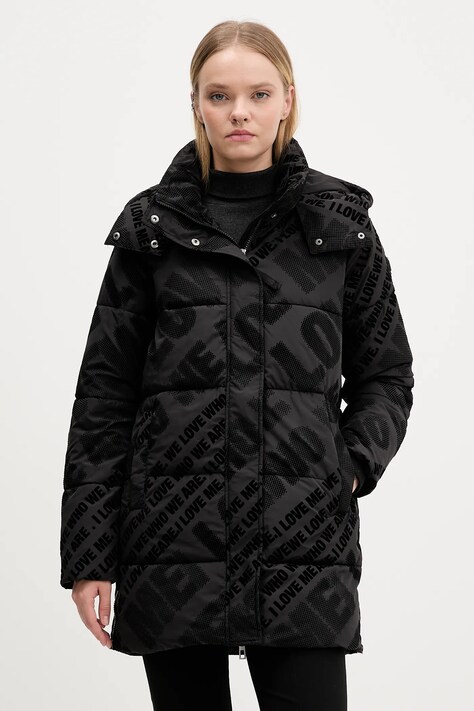 Desigual kurtka CADERA FLOCK kolor czarny zimowa 25WWEW23