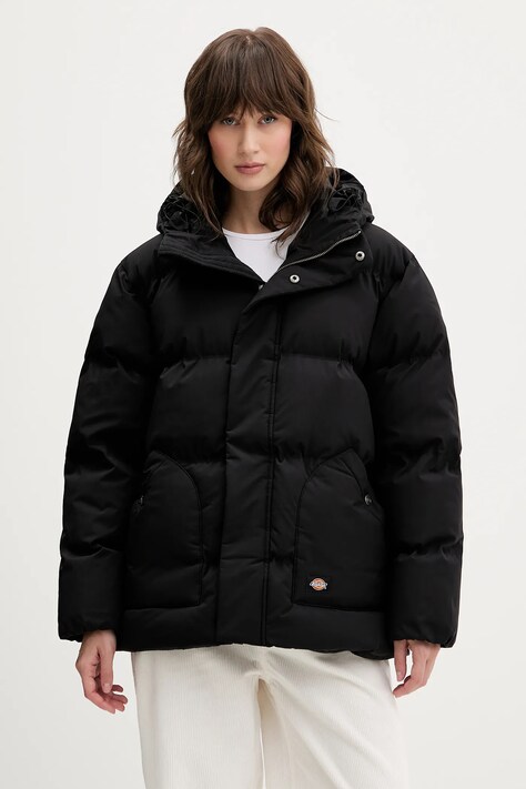 Dickies kurtka kolor czarny zimowa oversize DK0A87OL