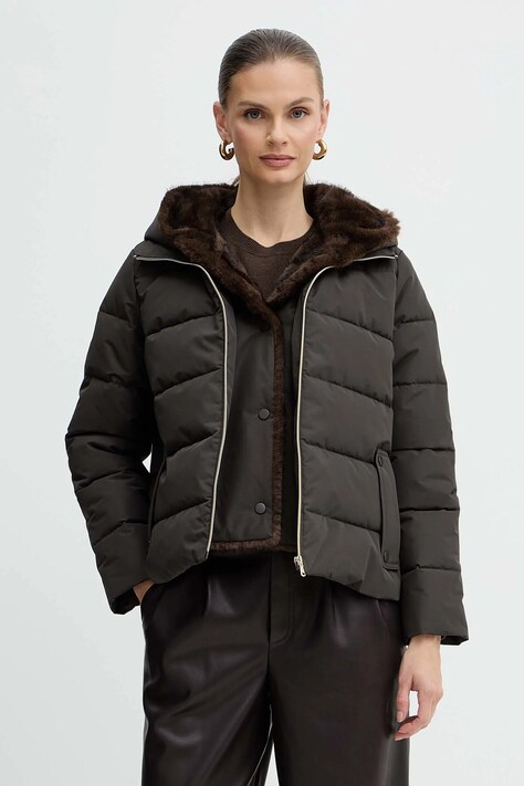 Marella kurtka Emme by Marella kolor brązowy przejściowa oversize 2525486062200