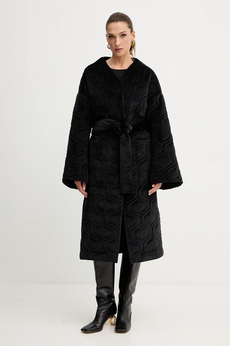 Velurová bunda Charo Ruiz Ibiza černá barva, přechodná, oversize, 257311