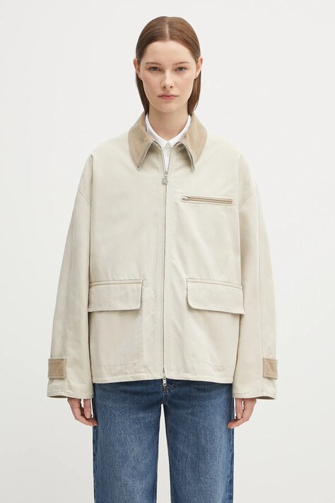 Хлопковая куртка Kenzo Workwear цвет бежевый переходная oversize FF62VE2729HA