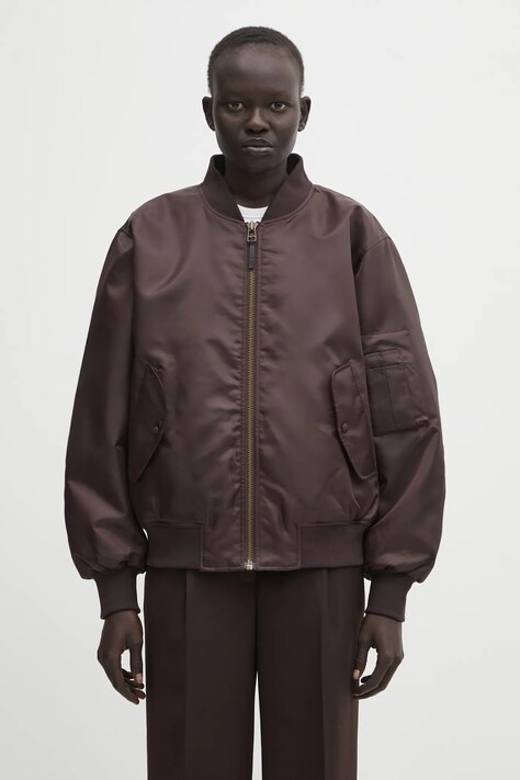 Anine Bing kurtka bomber leon kolor brązowy przejściowa A.01.11853