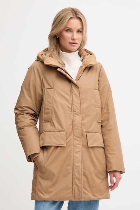 Tommy Hilfiger geacă culoarea maro, de iarnă, WW0WW46533