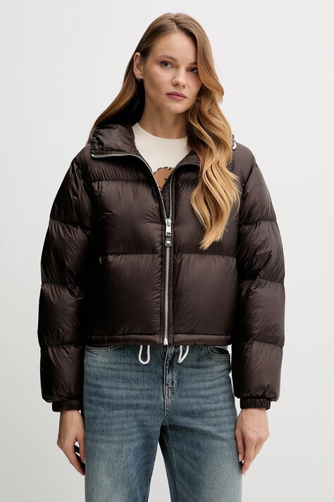 Tommy Hilfiger geacă de puf culoarea maro, de iarnă, WW0WW46541
