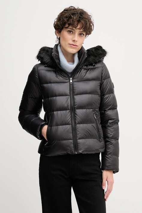 Tommy Hilfiger kurtka puchowa kolor czarny przejściowa WW0WW47354